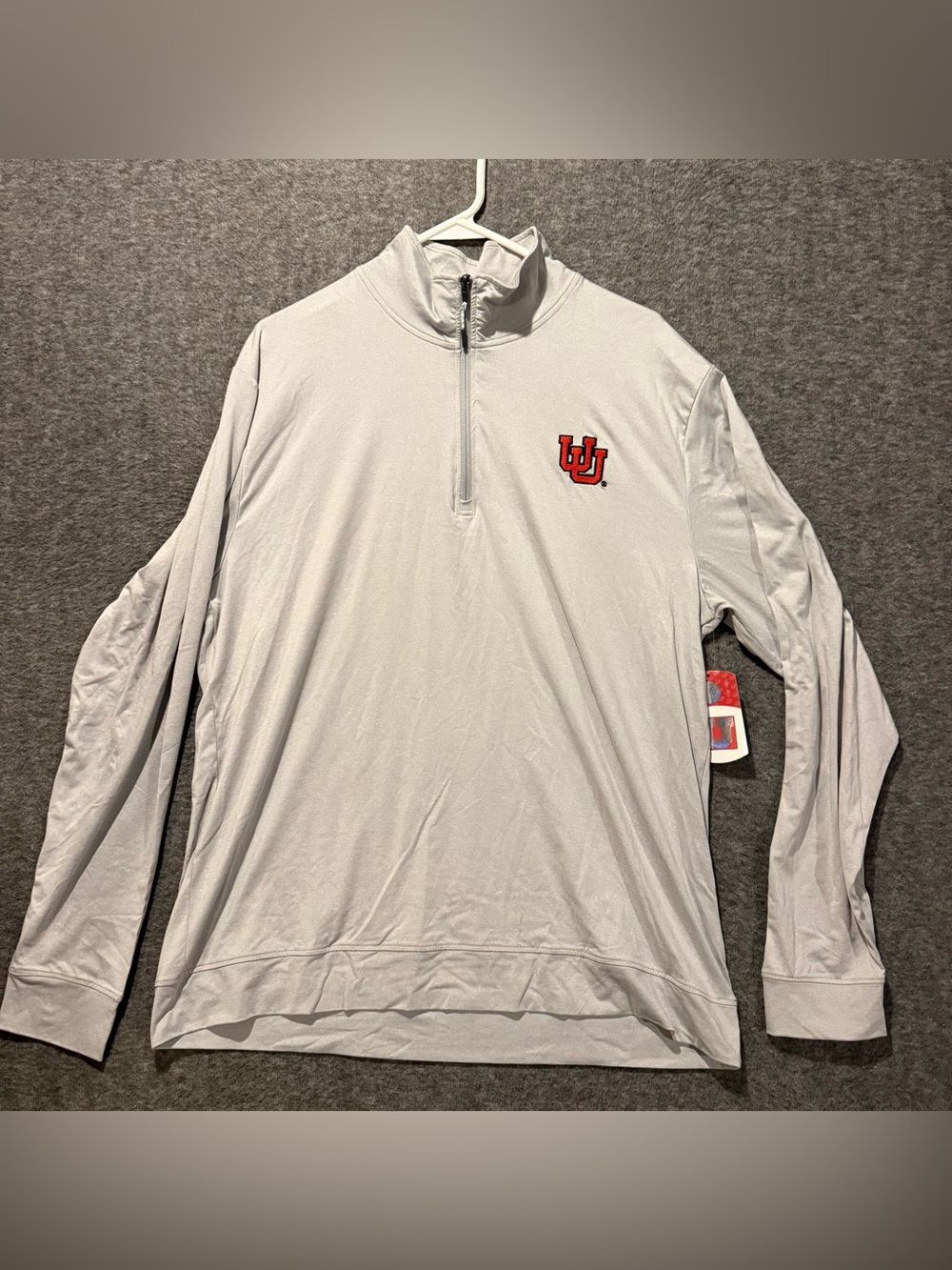 Utah Utes Long Sleeve Tee Shirt Mens XL 46/48 Gray 1/4 Zip Lightweight Soft NWT